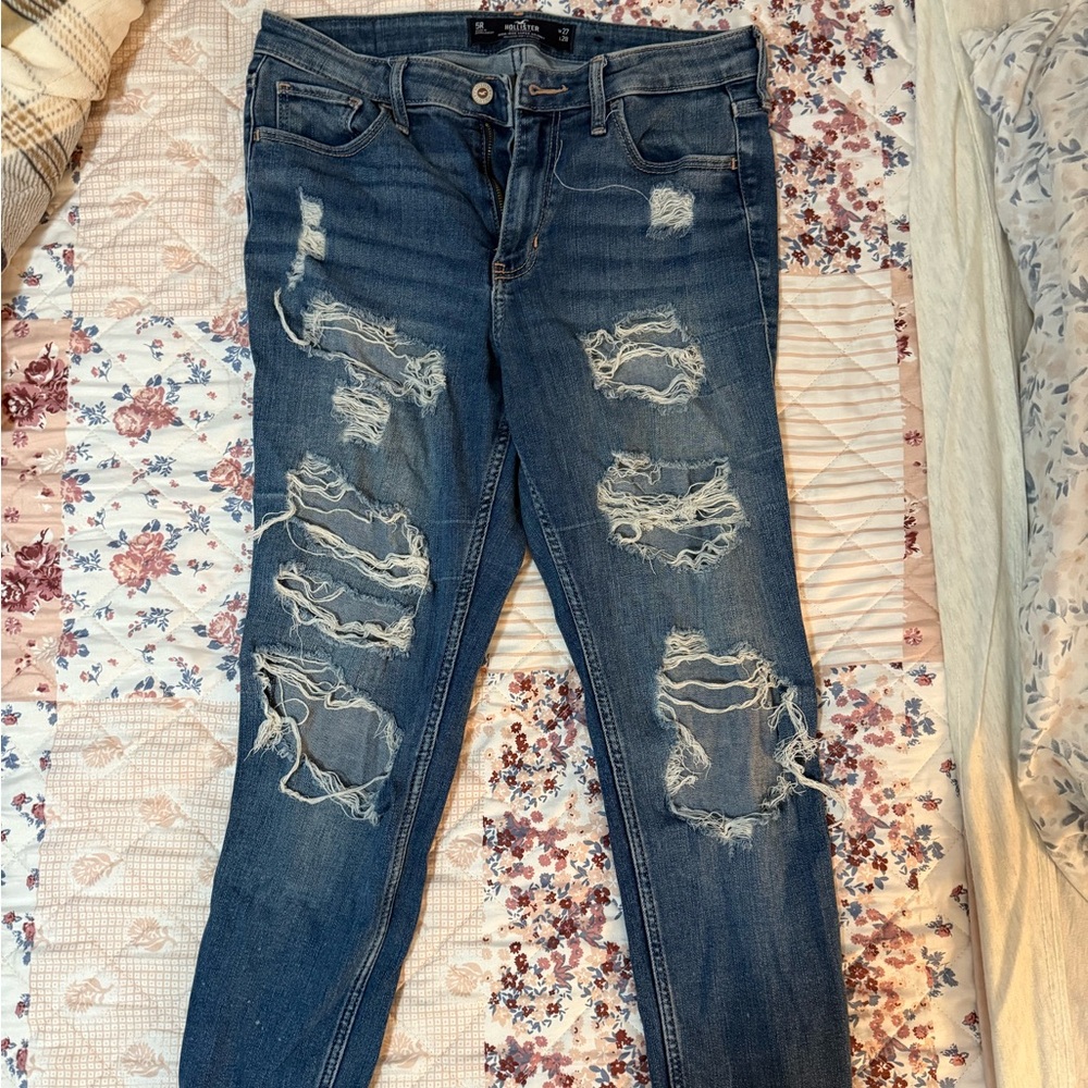 Hollister Ripped Blue Skinny Jeans